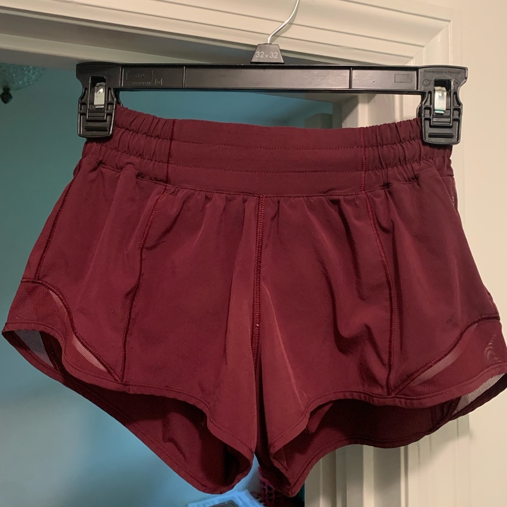 Burgundy Lululemon size 2 shorts